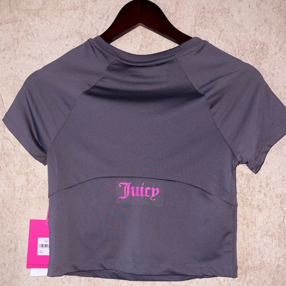 Juicy Couture Charcoal and Pink Crop Top